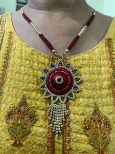 Elegant Maroon Statement Necklace