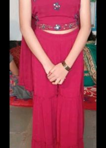 Vibrant Red Embellished Lehenga Choli Set