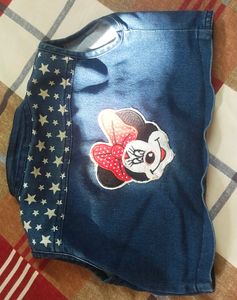 Short Blue Denim Jacket For Girls