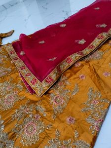 Showroom piece Mustard Red Lehenga