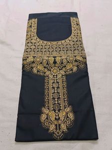 Fancy Golden Neck Work On Black Suit