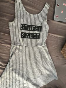 Grey Striped 'Street Sweet' Skater Dress