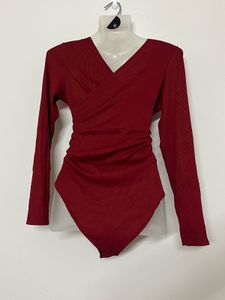Stylish Red Long Sleeve Bodysuit