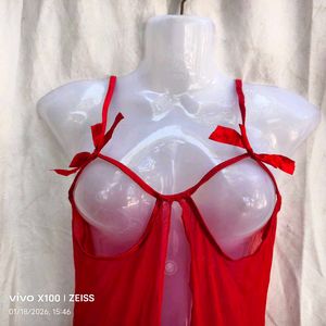 Sheer Red Babydoll Lingerie