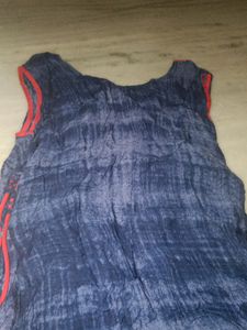 A-line Long Embroidered Kurta With Pompom Latkn
