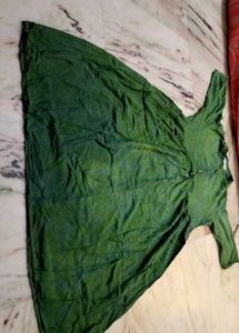Green Tie-Dye Kurta with Mirror Work