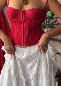 Red Lace Corset Top