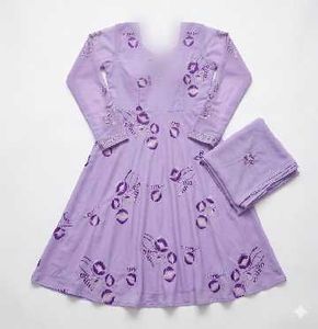 beautiful lavender anarkali suit with dupatta and