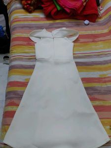 Elegant White Off-Shoulder Gown for Kids/teen