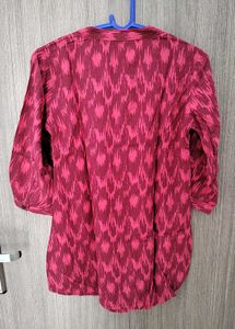 Pink Ikat Print Kurta