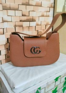 Brown Shoulder Bag with Logo