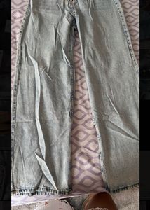 h&m Light Wash Wide Leg Jeans