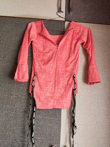 Pink Bell Sleeve Top with Trendy Straps