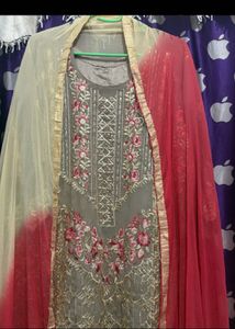 Embroidered Kurta Set with Dupatta