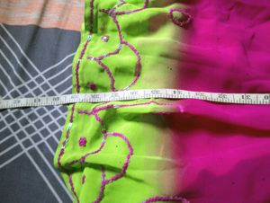 Stunning Pink &amp; Green Lehenga Choli Set