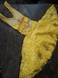 Stunning Yellow Embellished Ethnic Gown