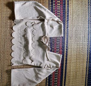 Cream Scalloped Neck Blouse