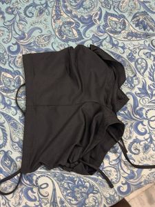Black Cami Top with Tie Straps