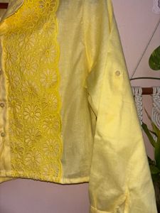 Yellow Linen Shirt Top🌼