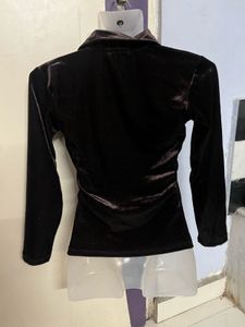 winter Brown Velvet Top