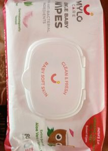 "Mylo Baby Gentle Wipes - Pack of 10 | 80 Wipes Each | Organic Coconut Oil, Neem, Aloe Vera, Vitamin E | 98% Pure Water"