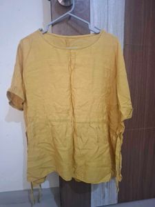 Boho Yellow Linen Blend Top