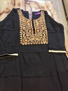 Black woolen kurta