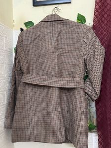 Stylish Plaid Blazer Jacket