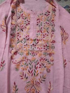 pink chicken kari long kurti 🩷