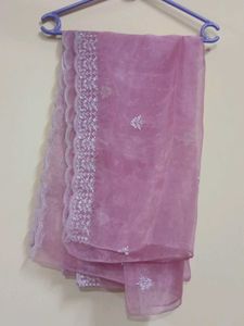 pink organza duppata