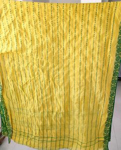 Taant handloom Bengali Cotton Saree Bright Yellow