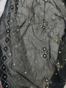 Embroidered Black Dupatta