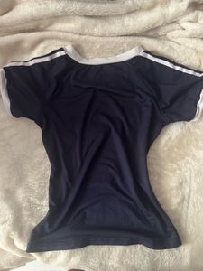 y2k Navy Blue Sporty Top