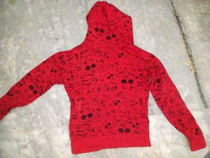 Red Printed Hoodie (MickeyMouse)