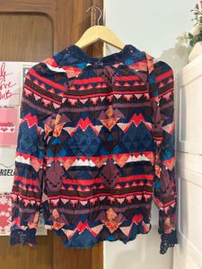 Boho Print Long Sleeve Top