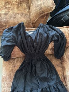 Elegant Black Tiered Midi Dress