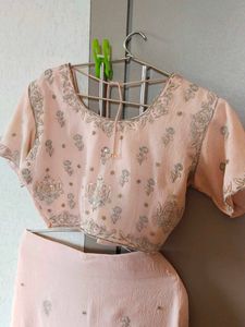 Peach Lehenga Choli dupatta set