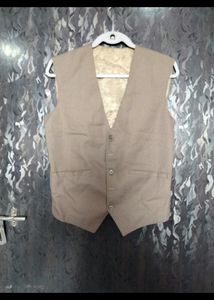 Biscuit Khaki Brown Men Suit Blazer &amp; Waist Coat