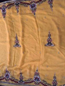 Yellow Embroidered Saree with Blouse