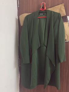 Women's Green Waterfall Cardigan