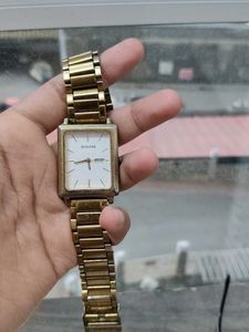 Sonata Gold Vintage Watch - Classic Rectangle Desi