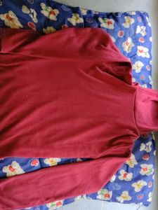 Vibrant maroon Turtleneck Top