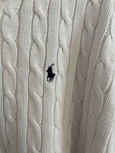 Polo Ralph Lauren Cable Knit Cotton V neck sweater