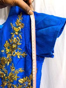 Royal Blue Embroidered Gown