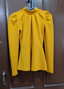 Mustard Peplum Top