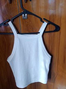 Basic White Ribbed Crop Top