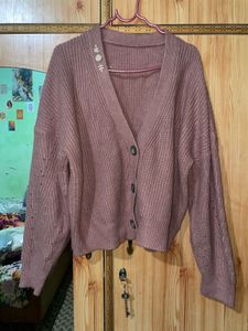 Chic Mauve Knit Cardigan