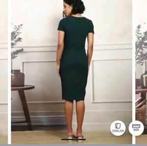 M size Elegant Dark Green Sheath Dress