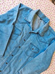 Classic Blue Denim Shirt Dress