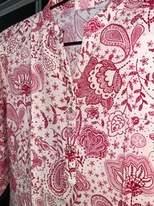 Vibrant Pink Paisley Print Kurta